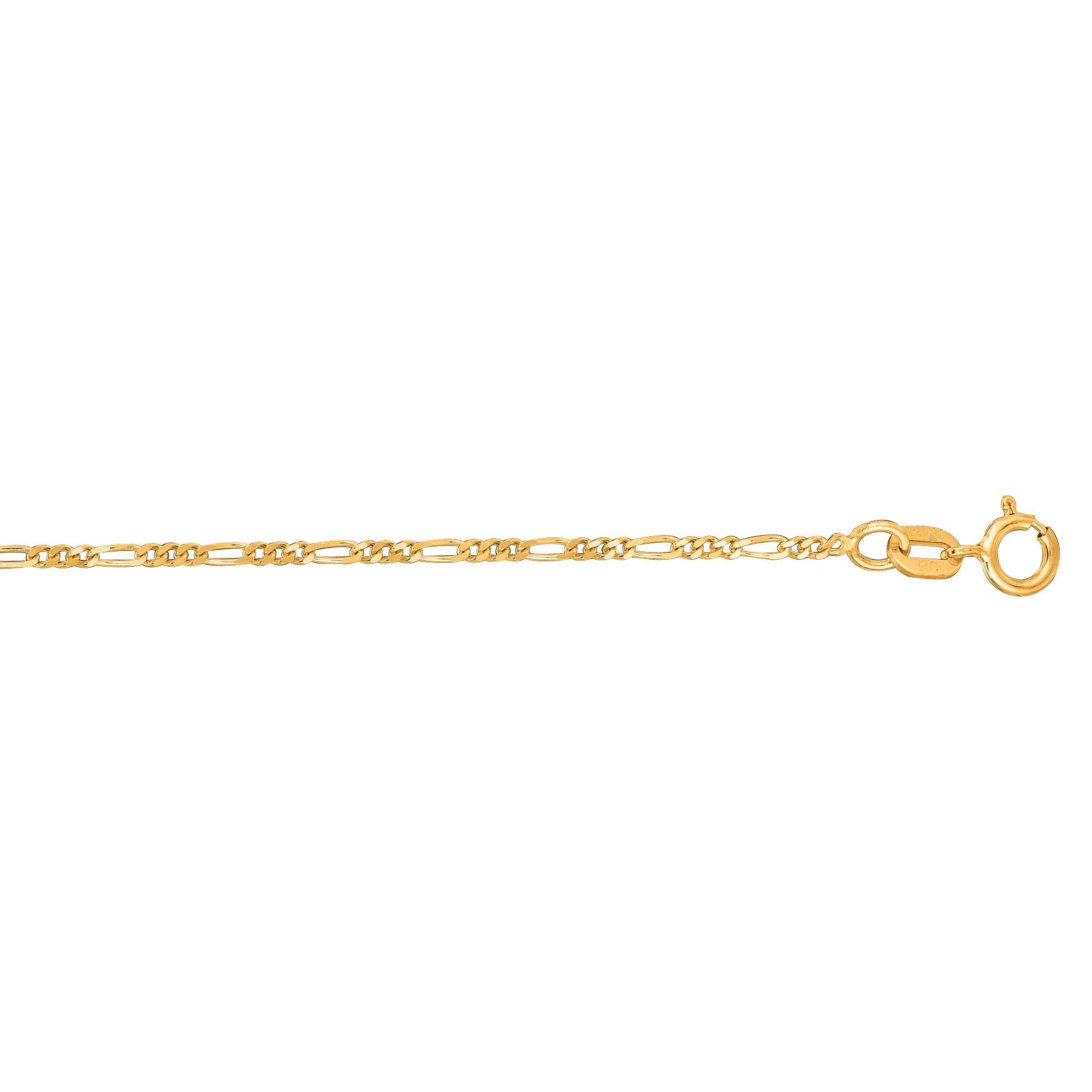 14k Gold Polished Figaro Chain, Minimalist Chain