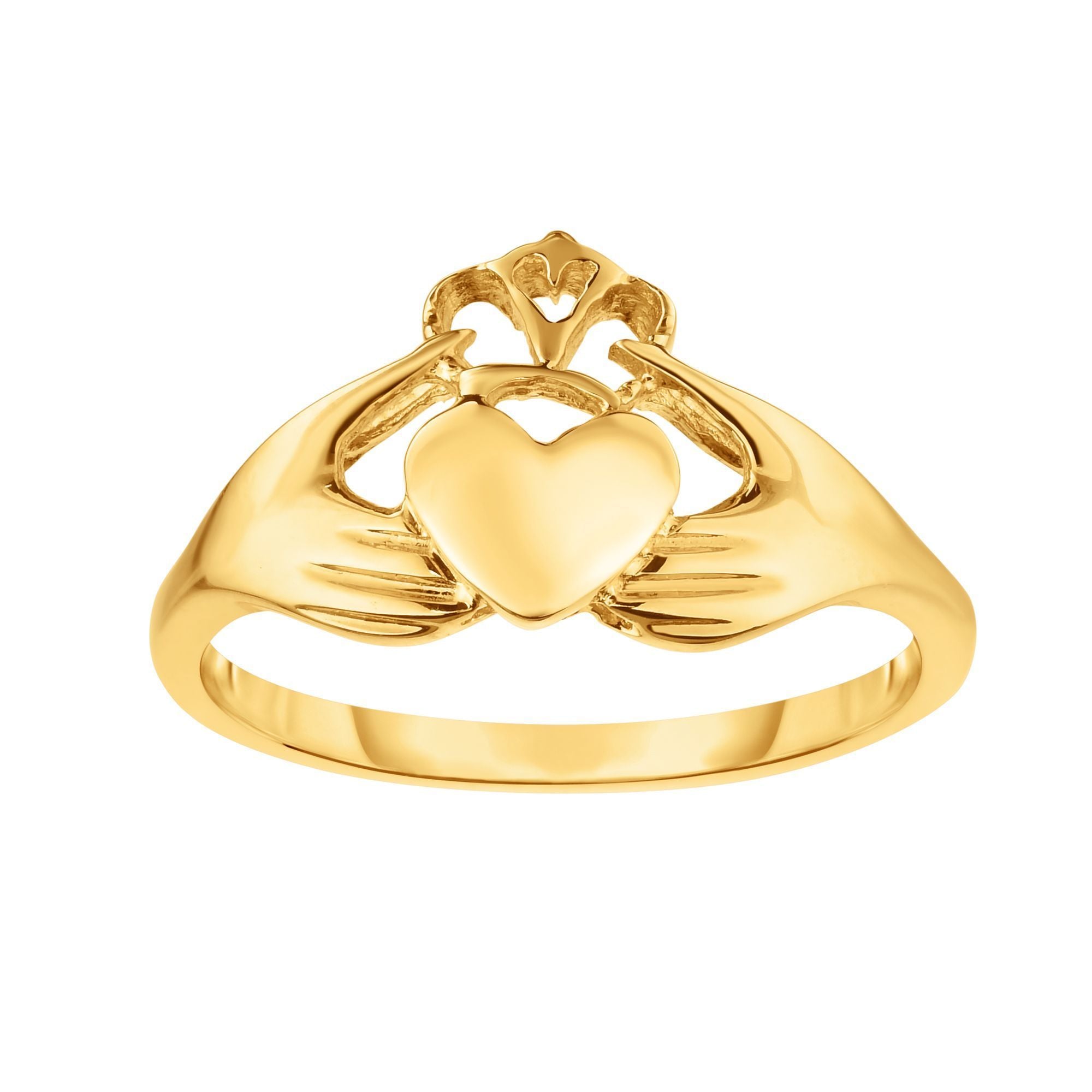 Minimalist Irish Claddagh Loyal Friendship Love Heart Ring - wingroupjewelry