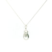 14k White Gold Diamond Flower Pendant Necklace