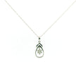 14k White Gold Diamond Flower Pendant Necklace