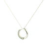 14K White Gold Diamond Circle Pendant Necklace