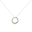 14K White Gold Diamond Circle Pendant Necklace
