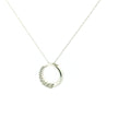 14K White Gold Diamond Circle Pendant Necklace