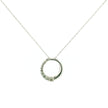 14K White Gold Diamond Circle Pendant Necklace