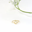 Minimalist Solid Gold Dainty Crescent Moon & Star Gold Stacking Band Ring