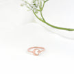 Minimalist Solid Gold Dainty Crescent Moon & Star Gold Stacking Band Ring