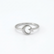 Minimalist Solid Gold Dainty Crescent Moon & Star Gold Stacking Band Ring
