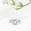 Minimalist Solid Gold Dainty Crescent Moon & Star Gold Stacking Band Ring