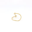 Minimalist Solid Gold Dainty Open Cross Ring