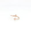 Minimalist Solid Gold Dainty Open Cross Ring