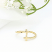 Minimalist Solid Gold Dainty Open Cross Ring