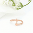 Minimalist Solid Gold Dainty Open Cross Ring