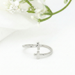 Minimalist Solid Gold Dainty Open Cross Ring