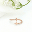 Minimalist Solid Gold Dainty Open Cross Ring