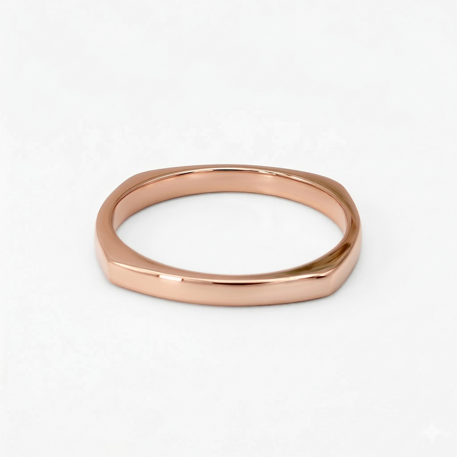 Minimalist Solid Gold Dainty Stacking Wedding Band