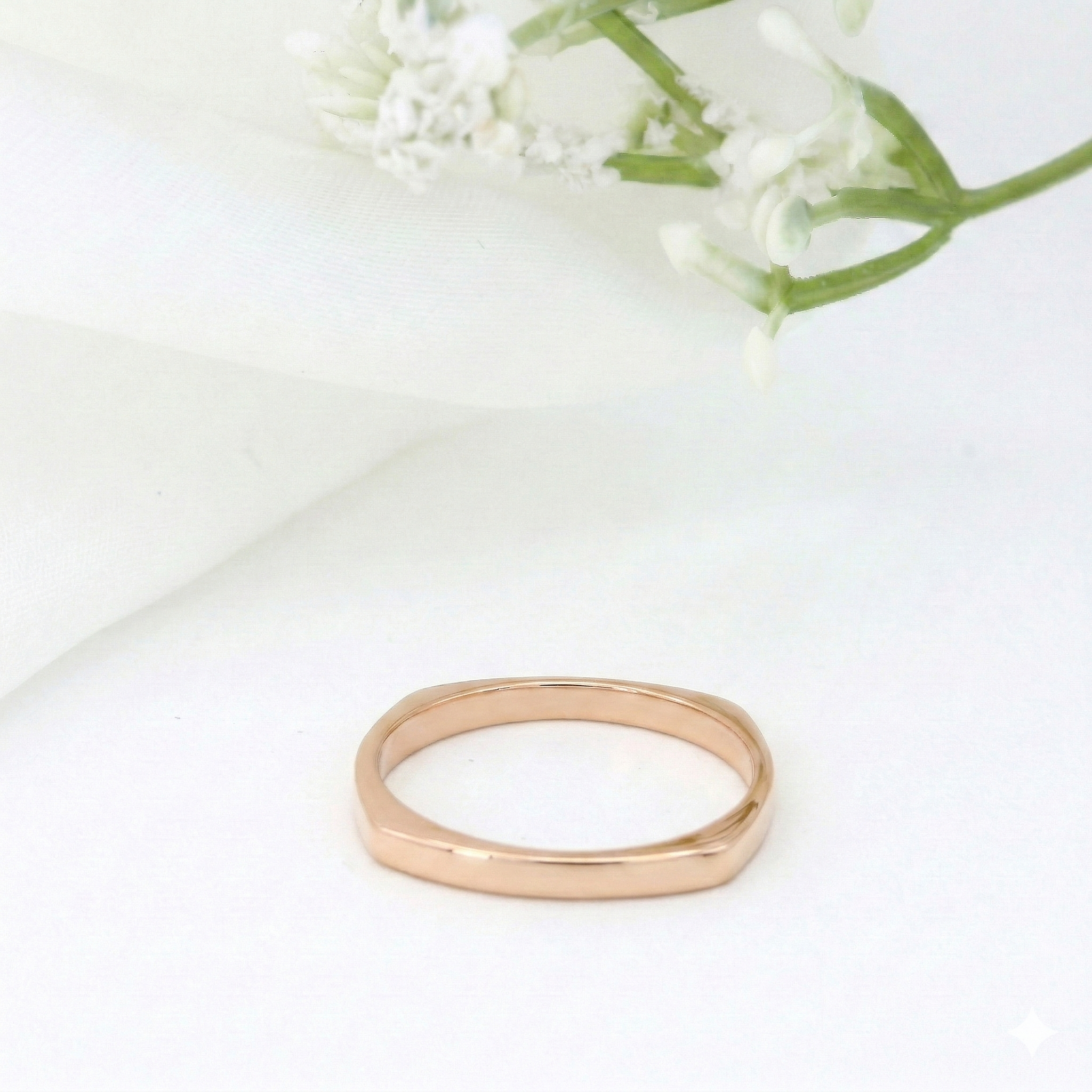 Minimalist Solid Gold Dainty Stacking Wedding Band