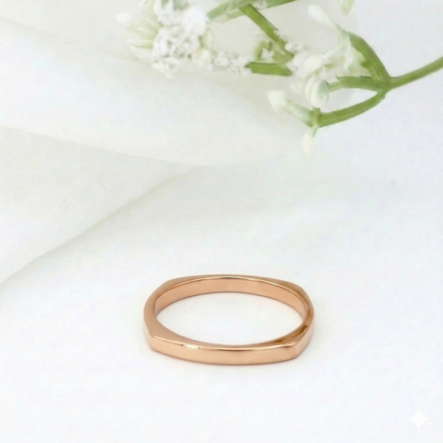 Minimalist Solid Gold Dainty Stacking Wedding Band