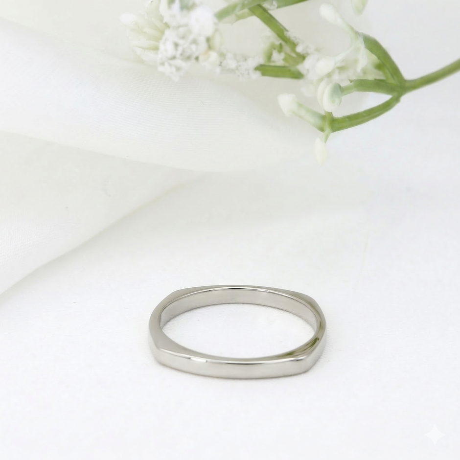 Minimalist Solid Gold Dainty Stacking Wedding Band