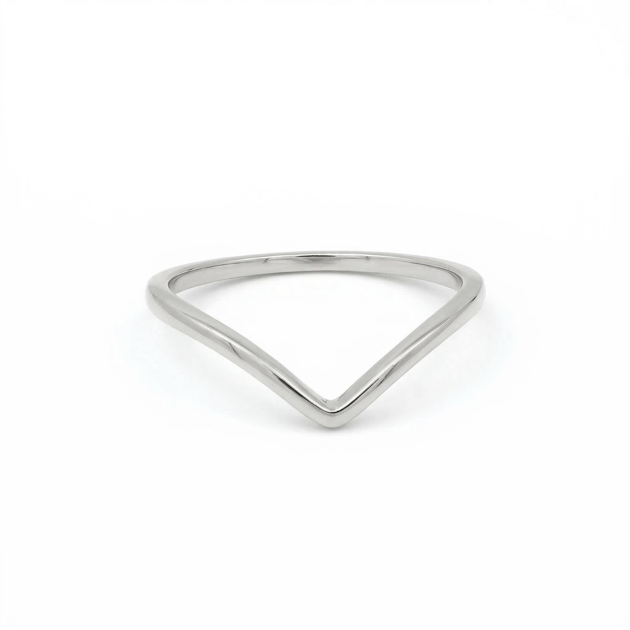 Minimalist Solid Gold Dainty Chevron V Shape Stacking Ring