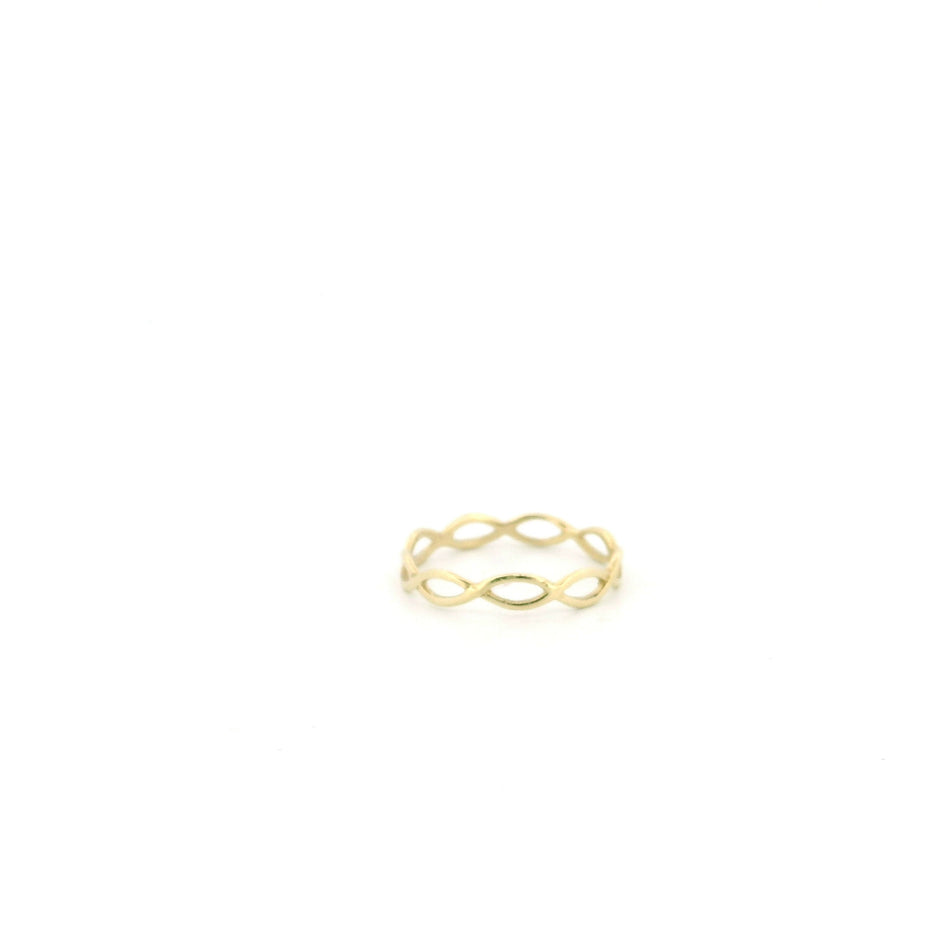 Minimalist Solid Gold Dainty Braided Gold Stacking Band Ring