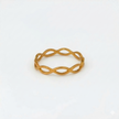 Minimalist Solid Gold Dainty Braided Gold Stacking Band Ring