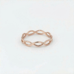 Minimalist Solid Gold Dainty Braided Gold Stacking Band Ring