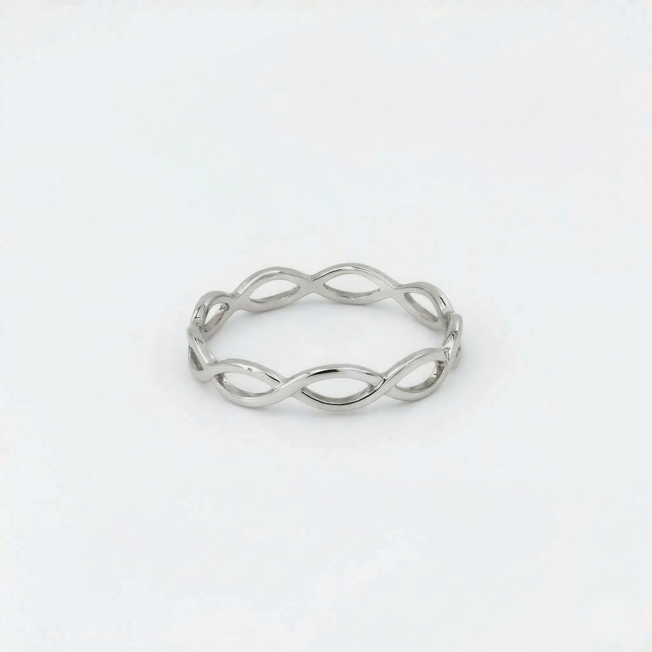 Minimalist Solid Gold Dainty Braided Gold Stacking Band Ring