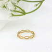 Minimalist Solid Gold Dainty Braided Gold Stacking Band Ring