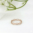 Minimalist Solid Gold Dainty Braided Gold Stacking Band Ring
