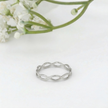 Minimalist Solid Gold Dainty Braided Gold Stacking Band Ring
