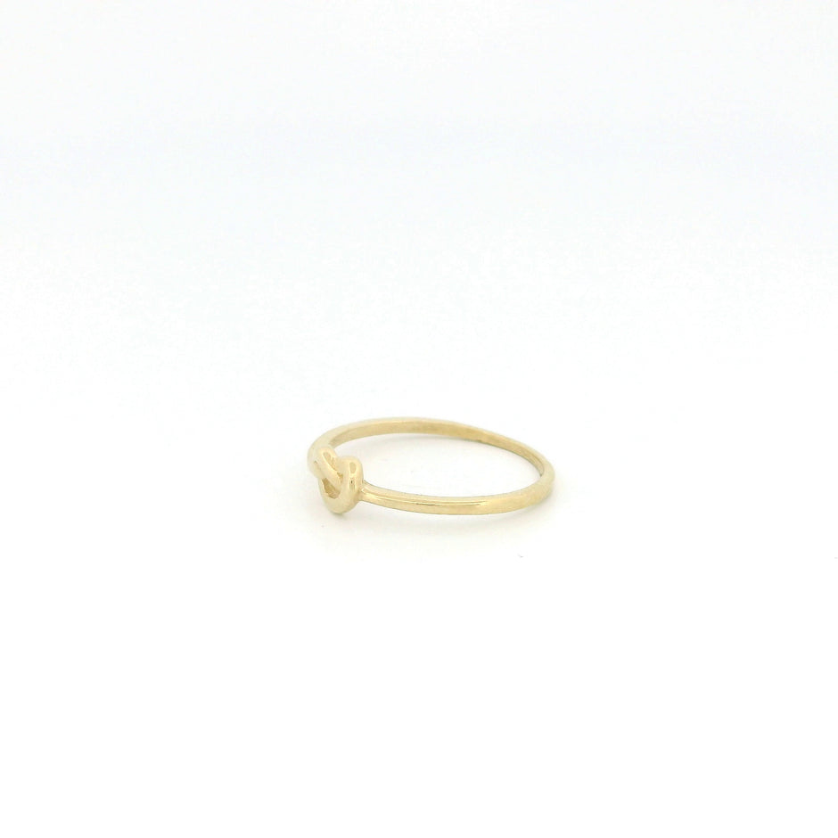 Minimalist Solid Gold Dainty True Knot Stacking Band Ring