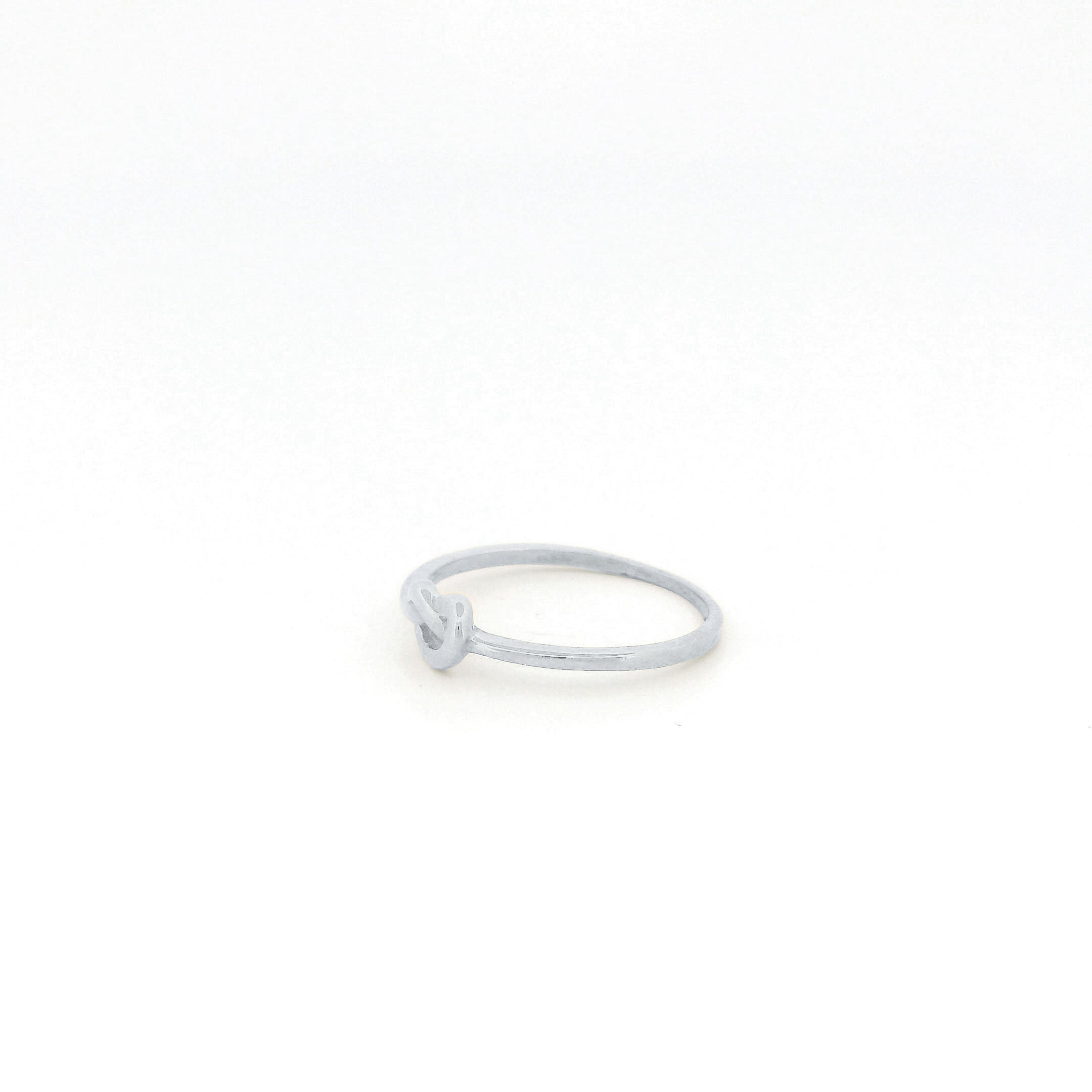 Minimalist Solid Gold Dainty True Knot Stacking Band Ring