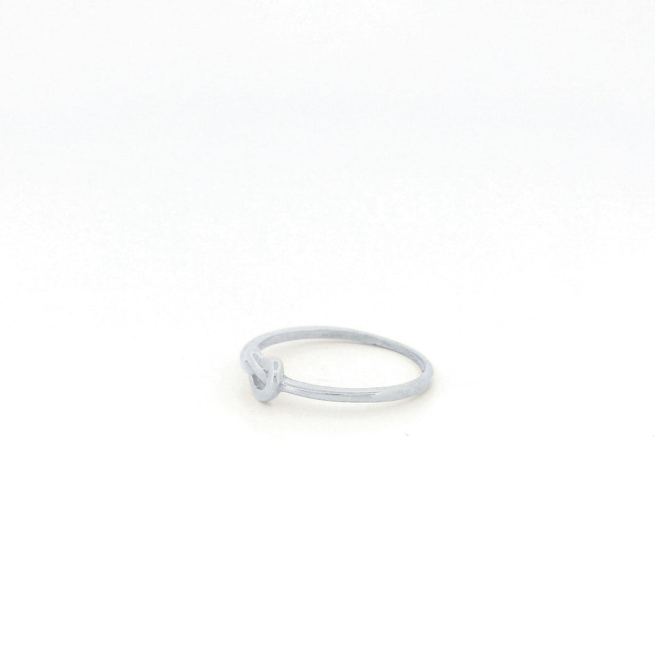 Minimalist Solid Gold Dainty True Knot Stacking Band Ring