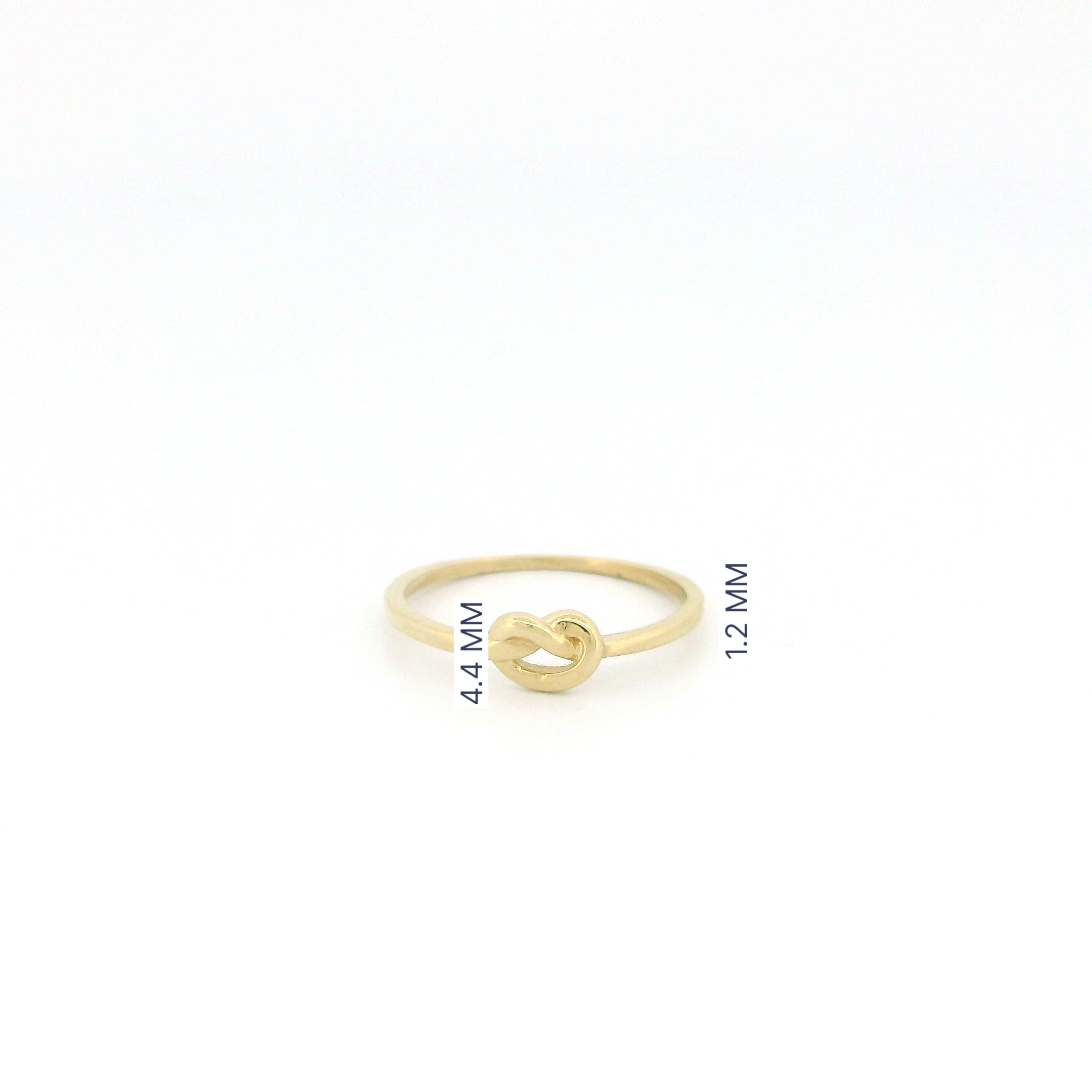 Minimalist Solid Gold Dainty True Knot Stacking Band Ring