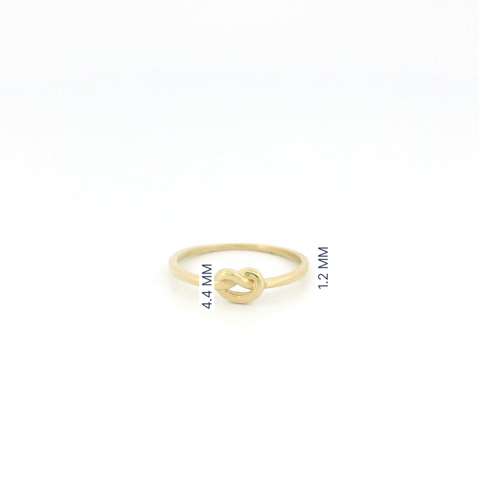 Minimalist Solid Gold Dainty True Knot Stacking Band Ring