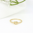 Minimalist Solid Gold Dainty True Knot Stacking Band Ring