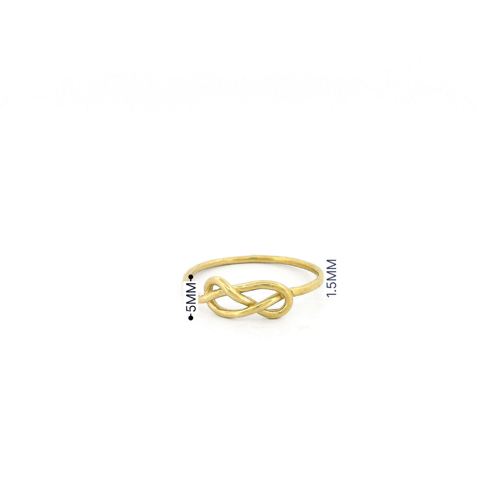 Minimalist Solid Gold Dainty Infinity Love Knot Ring
