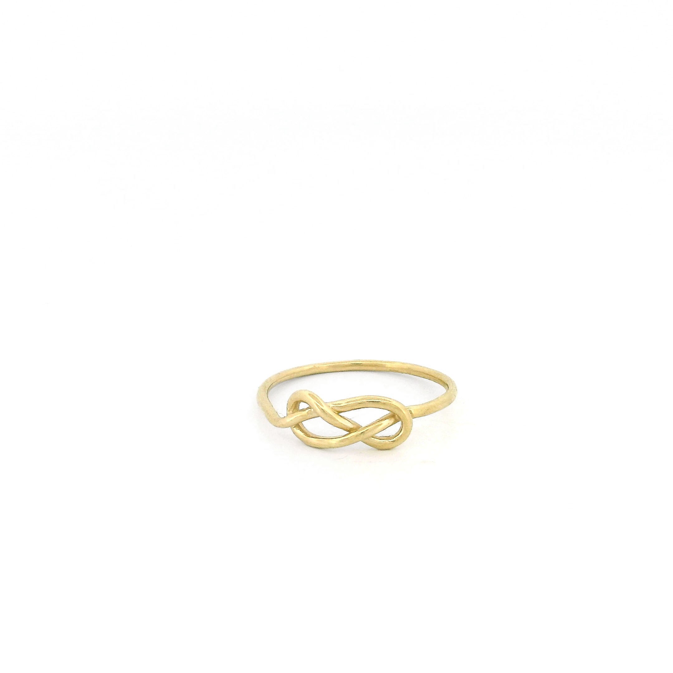 Minimalist Solid Gold Dainty Infinity Love Knot Ring