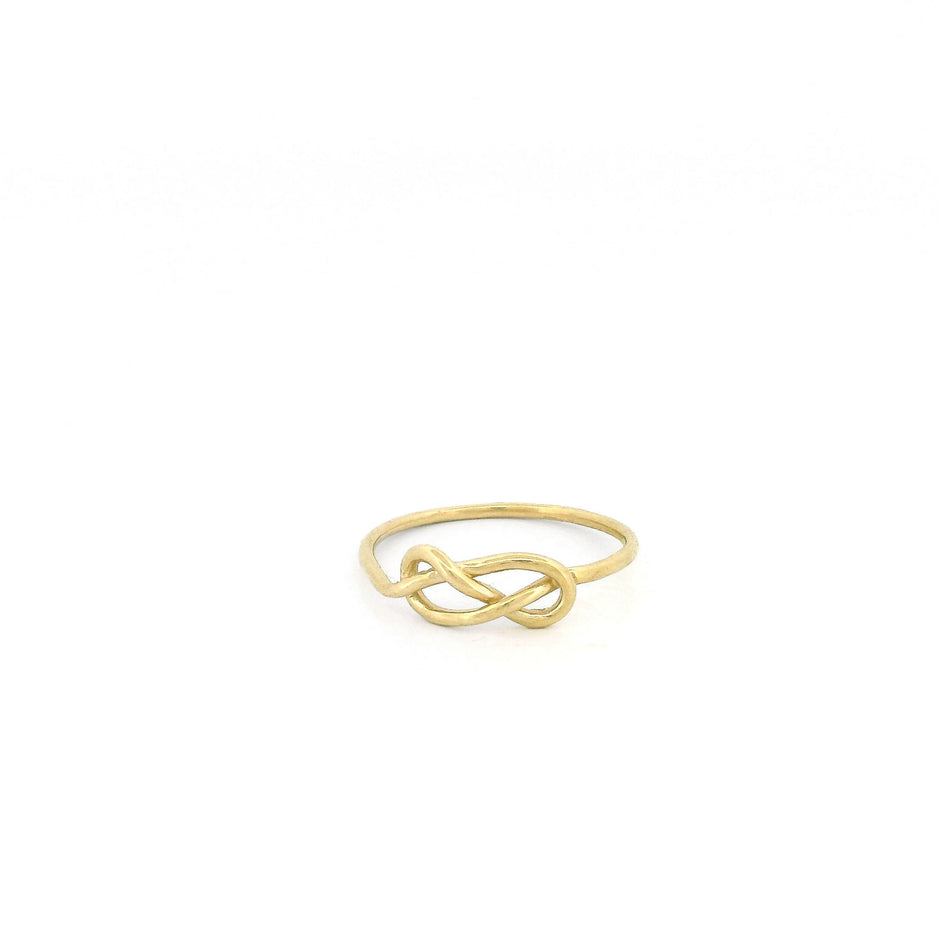 Minimalist Solid Gold Dainty Infinity Love Knot Ring