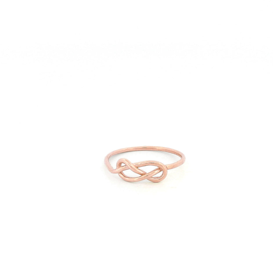 Minimalist Solid Gold Dainty Infinity Love Knot Ring