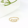 Minimalist Solid Gold Dainty Infinity Love Knot Ring