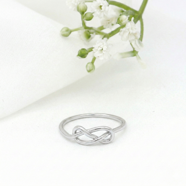 Minimalist Solid Gold Dainty Infinity Love Knot Ring