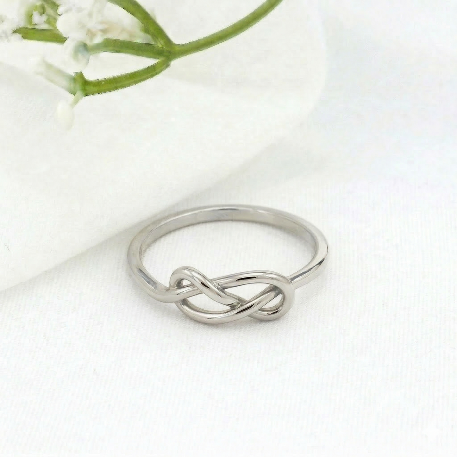 Minimalist Solid Gold Dainty Infinity Love Knot Ring