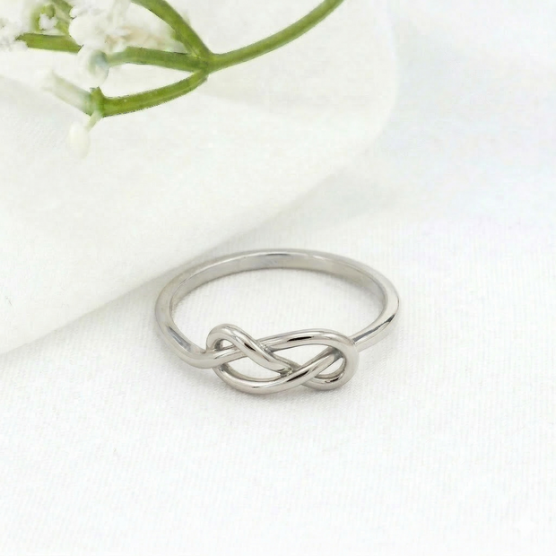 Minimalist Solid Gold Dainty Infinity Love Knot Ring