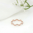 Minimalist Solid Gold Dainty ZigZag Wave Stacking Ring
