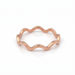 Minimalist Solid Gold Dainty ZigZag Wave Stacking Ring