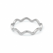 Minimalist Solid Gold Dainty ZigZag Wave Stacking Ring