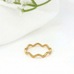 Minimalist Solid Gold Dainty ZigZag Wave Stacking Ring