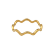 Minimalist Solid Gold Dainty ZigZag Wave Stacking Ring