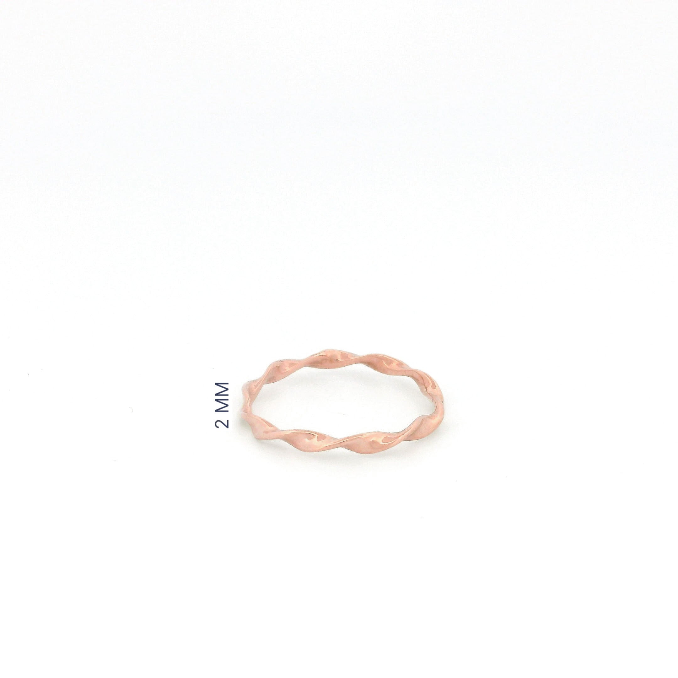 Minimalist Solid Gold Dainty Twisted Gold Stacking Band Ring